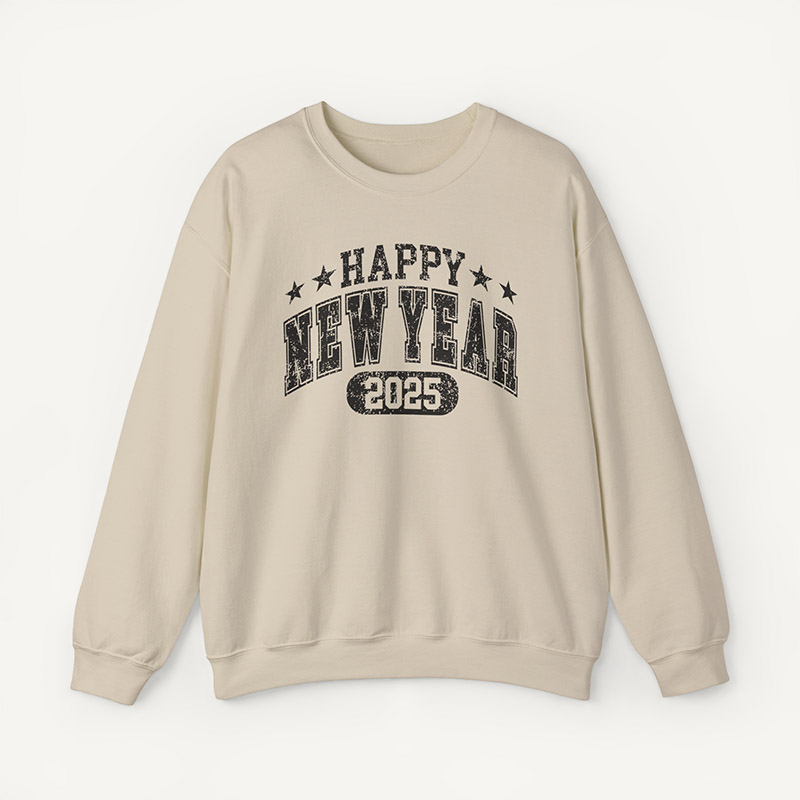 Happy New Year 2025 Retro Varsity Sweatshirt_sand_1