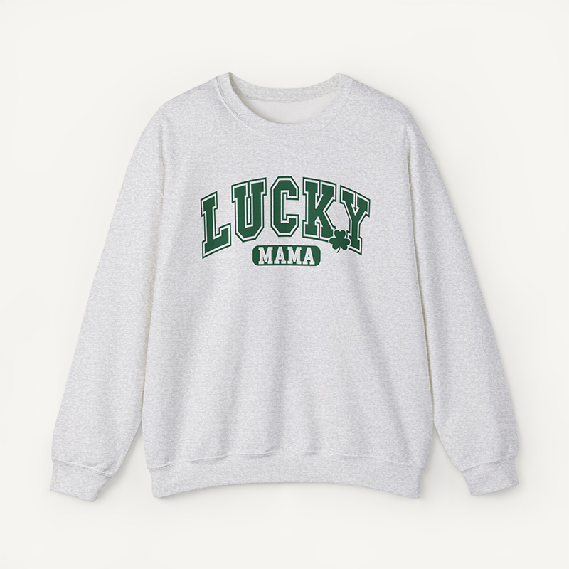 Lucky Mama Sweatshirt, Cozy St. Patrick’s Day Pullover for Moms - ash 1